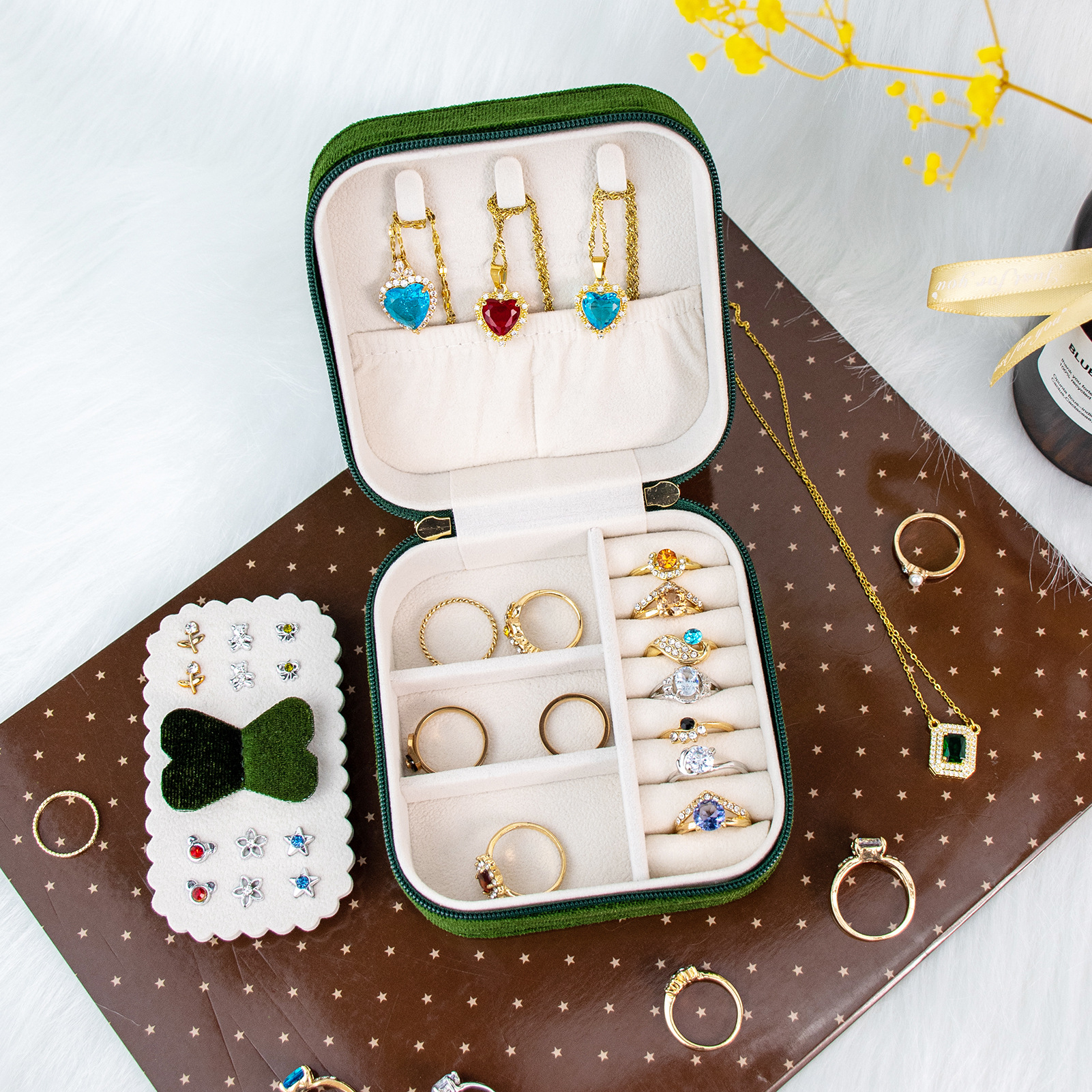 Luxury Velvet Travel Jewelry Box